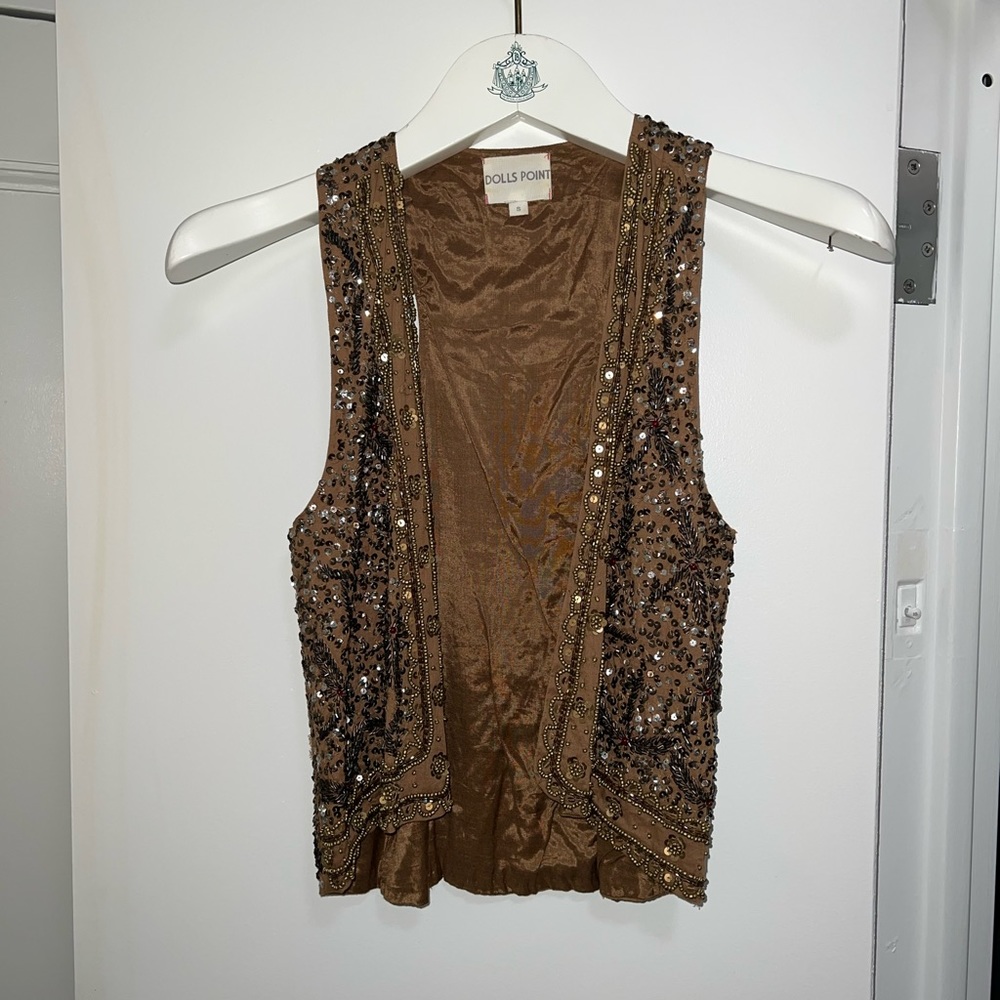 Vintage Sequin Free People Vest